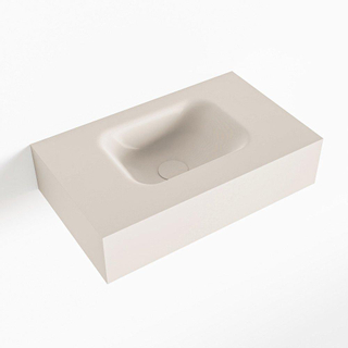 Mondiaz LEX Lavabo à poser 50x30x12cm sans trous de robinet lavabo Centre Solid Surface Linen mat