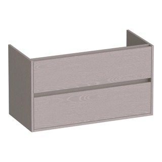 BRAUER Adore wastafelonderkast - 100x46x55cm - 2 softclose lades - greeploos - 1 sifon uitsparing - Timber Greige