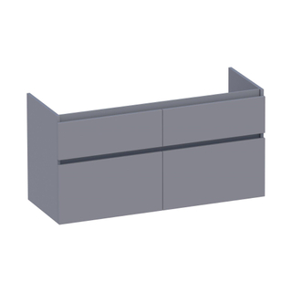 Saniclass Advance Meuble sous-lavabo 119x60x45.5cm sans poignées 4 tiroirs 2 espaces siphon MDF Gris mat