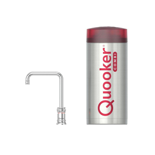 Quooker Classic Nordic Square kokendwaterkraan - draaibare uitloop - Combi reservoir - Warm / kokend water - Chroom