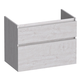 BRAUER Delight Wavy wastafelonderkast 80 2 softclose lades - greeploos - 1 sifon uitsparing - Forest Seashell