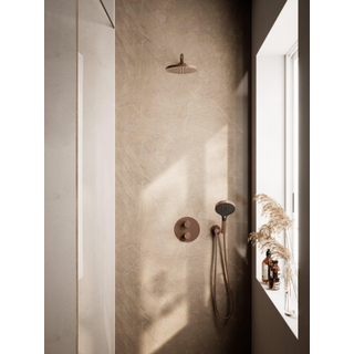 Hotbath COBBER Regendoucheset - inbouwkraan - thermostatisch - 20cm hoofddouche - handdouche - geborsteld koper PVD