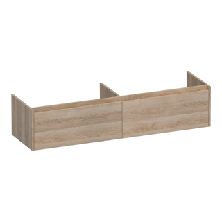 BRAUER Embrace wastafelonderkast - 159.8x35x45.5cm - 2 softclose lades - greeploos - 2 sifon uitsparingen - Sunlit