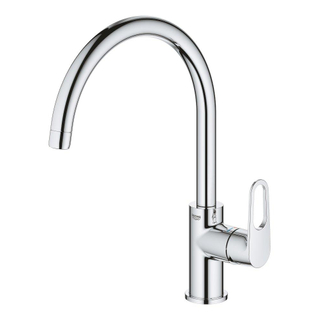 GROHE bau flow robinet de cuisine 1 trou avec bec pivotant haut chrome