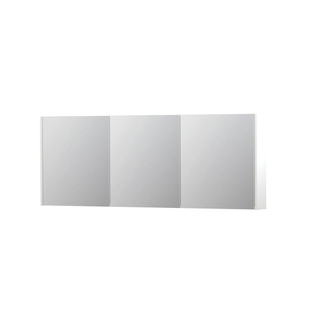 INK SPK1 Spiegelkast - 160x14x60cm - 3 deuren - dubbelzijdige Spiegel - schakelaar en stopcontact - MDF lak wit mat