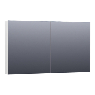 Saniclass Plain Spiegelkast - 120x70x15cm - 2 links/rechtsdraaiende spiegeldeuren - MDF - hoogglans wit
