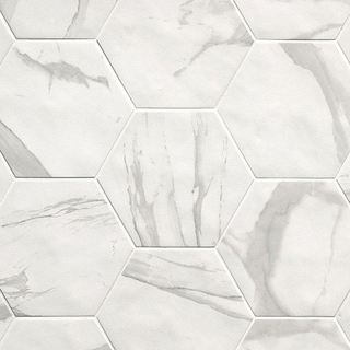 ÉCHANTILLON Fap Ceramiche Carrelage de sol et mural Hexagon Roma Statuario mat Aspect Marbre Mat Blanc