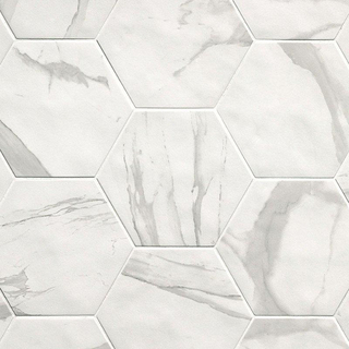 SAMPLE Fap Ceramiche Vloer- en wandtegel Hexagon Roma Statuario mat Marmer look Mat Wit