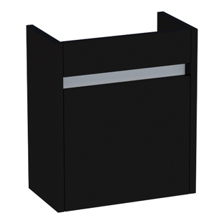 BRAUER Future Fonteinkast links softclose 40x45x21.5cm hoogglans zwart met opbouwfontein met kraan en plug SHOWROOMMODEL