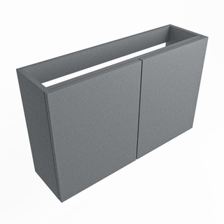 Mondiaz FOWY Meuble sous lave-mains - 80x22x50cm - 2 portes - push to open - softclose - Plata