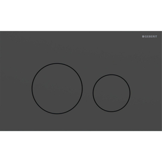 Plaque de commande Geberit Sigma40 - chasse d'eau à 2 boutons - rond - inox - facile à nettoyer - noir mat