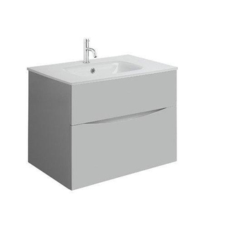 Crosswater Glide II ensemble de meubles de salle de bain - 70x45x52cm - 2 tiroirs sans poignée softclose - storm grey tap hole white