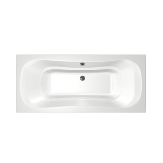 Xenz Nassau Duobad - 200x90x52 - afvoer Midden - acryl - wit
