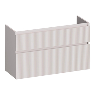 BRAUER Delight Wavy meuble sous lavabo peu profond 100 2 tiroirs softclose - sans poignée - 1 découpe pour le siphon - mat sable