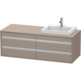 Duravit Ketho Meuble sous-lavabo avec 4 tiroirs pour lavabo encastralbe 140x42.6x55cm à droite basalte