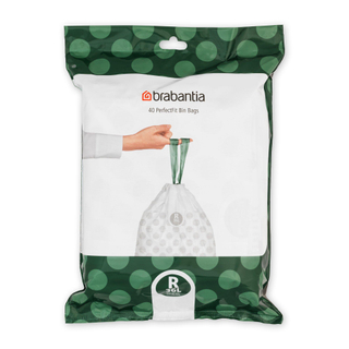 Brabantia PerfectFit Sacs poubelle - fermeture à cordon - code R - 36L - 40 pièces/rouleau