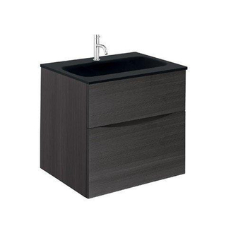 Crosswater Glide II ensemble de meubles de salle de bain - 50x45x52cm - 2 tiroirs lavabo sans poignée - trou de robinet - noir steelwood