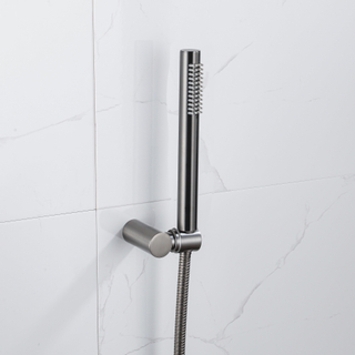 Fortifura calvi ensemble de douche à main comprenant une douchette à main, un support et un flexible de douche anti-torsion Gunmetal brossé PVD