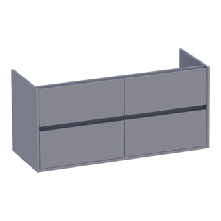 BRAUER Adore wastafelonderkast - 120x46x55cm - 4 softclose lades - greeploos - 2 sifon uitsparingen - mat grijs
