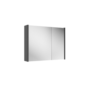 Adema Prime Spiegelkast - 80x63x16cm - inclusief zijpanelen - mat antraciet