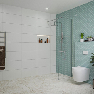 FugaFlow Eccelente Vetro Douche à l'italienne - 50x200cm - verre clair - Chrome