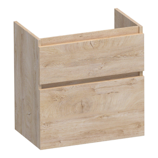 BRAUER Delight wastafelonderkast ondiep - 60x39x60cm - 2 softclose lades - greeploos - 1 sifon uitsparing - Forest Wheat