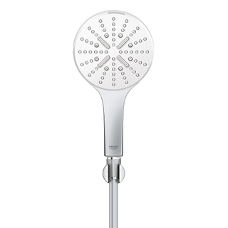 GROHE Rainshower SmartActive 130 Handdoucheset - 3 straalsoorten - rond - met houder - gladde slang - 150cm - chroom/moon white