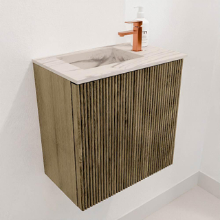 Mondiaz JOYA-DLUX Meuble de toilette 40cm - couleur Dusk - Lavabo FAYE position Gauche 1 trou de robinet couleur Nata