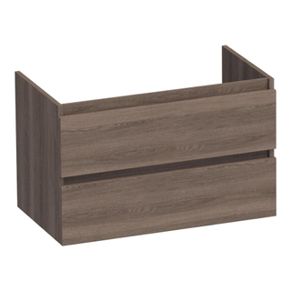 Saniclass Solution Wastafelonderkast - 80x46x50cm - 2 softclose greeploze lades - 1 sifonuitsparing - MFC - legno viola