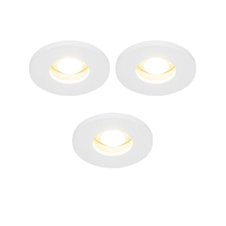 QAZQA Shed Spot encastrable - lot de 3 - 8.5x8.5cm - IP54 - Rond - Blanc