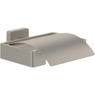 Villeroy & Boch Elements - Striking Toiletrolhouder met deksel - 131 x 115 x 45 mm - Matt Brushed Nickel (RVS)