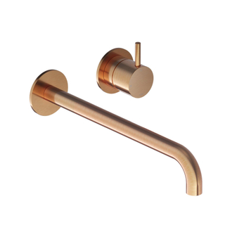 Hotbath Cobber pièce de finition robinet mélangeur lavabo encastrable et 25 cm bec en cuivre brossé DESTOCKAGE