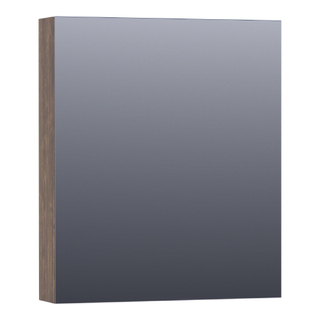 BRAUER Plain Spiegelkast - 60x70x15cm - 1 linksdraaiende spiegeldeur - MFC - burned bark