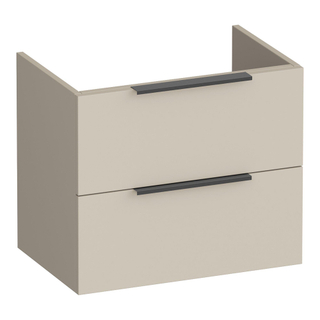 BRAUER Elevate wastafelonderkast ondiep 60 excl. opleggrepen 2 softclose lades en 1 sifon uitsparing - mat beige