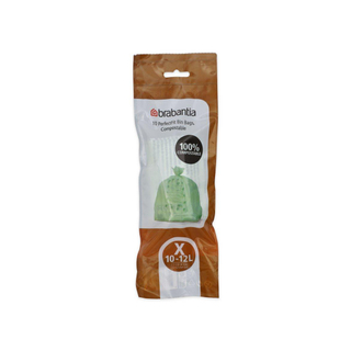 Brabantia PerfectFit Afvalzakken - composteerbaar - code X - 10-12 liter - 10 stuks