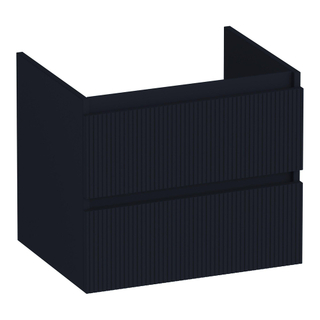 BRAUER Joy Wavy wastafelonderkast 60 2 softclose lades - greeploos - 1 sifon uitsparing - mat zwart
