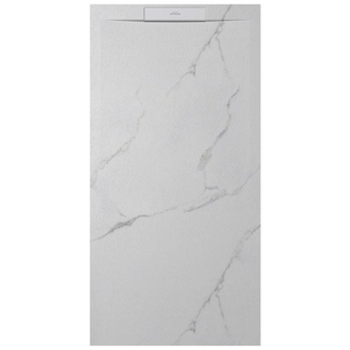 Zenon Essenza West Douchebak - 100x70cm - antislip - antibacterieel - mineraalmarmer - rechthoek - Calacatta marmer (wit)