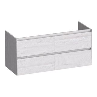 BRAUER Inspire meuble sous lavabo 120 4 tiroirs softclose - sans poignée - 2 découpes pour siphon - Forest Seashell