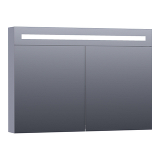 BRAUER Promise Deluxe spiegelkast - 100x70x15cm - met directe verlichting - 2 dubbelzijdige spiegeldeuren - mat grijs