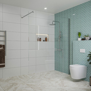 FugaFlow Eccelente Vetro inloopdouche badkamer - 140x200cm - helder glas - wandarm - chroom