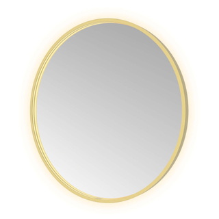 Hotbath &MORE Spiegel Round direct en indirect LED spiegelverwarming dimbaar met afstandsbediening Geborsteld messing PVD