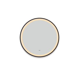 FugaFlow Eccelente Arredo Badkamerspiegel - rond - diameter 60cm - geïntegreerde LED verlichting - spiegelverwarming - infraroodbediening - mat zwart