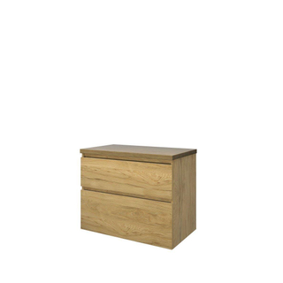 Proline top ensemble de meubles bas 80x46x63.2cm meubles bas symétriques en chêne idéal et plaque de recouvrement en chêne idéal