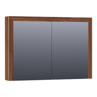 Saniclass Walnut wood Spiegelkast - 100x70x15cm - 2 links/rechtsdraaiende Spiegeldeuren - hout -natural walnut