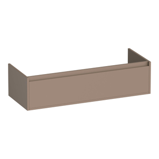 BRAUER Hope meuble sous lavabo - 119x30x45.5cm - 2 tiroirs à fermeture douce - sans poignée - 2 découpes pour siphon - moka mat