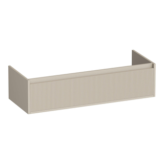 BRAUER Hope Wavy wastafelonderkast 120 2 softclose lades - greeploos - 2 sifon uitsparingen - mat beige