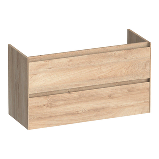 BRAUER Inspire meuble sous lavabo peu profond 100 2 tiroirs softclose - sans poignée - 1 découpe pour le siphon - Blé Forestier