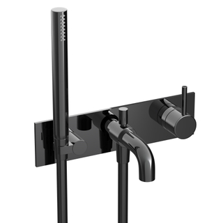 Hotbath COBBER Pièce de finition - Robinet de douche/mélangeur de baignoire encastré. Poli noir PVD