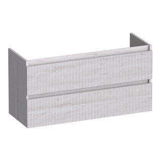 BRAUER Joy Wavy wastafelonderkast ondiep 100 2 softclose lades - greeploos - 1 sifon uitsparing - Forest Seashell