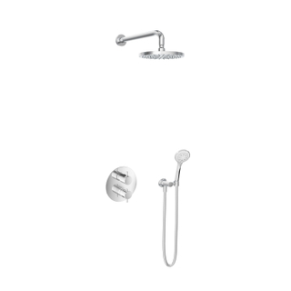 Hotbath Get Togehter Laddy R Set de douche complet thermostatique encastrable avec inverseur d'arrêt 2 voies IBS2RA 3 jets bras mural 20cm chrome